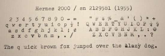 1955 Hermes 2000 on the Typewriter Database